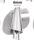 Spiral edge folder sewing hemmer with towel tube sizes from 3MM to 10MM, shown as single or set of eight