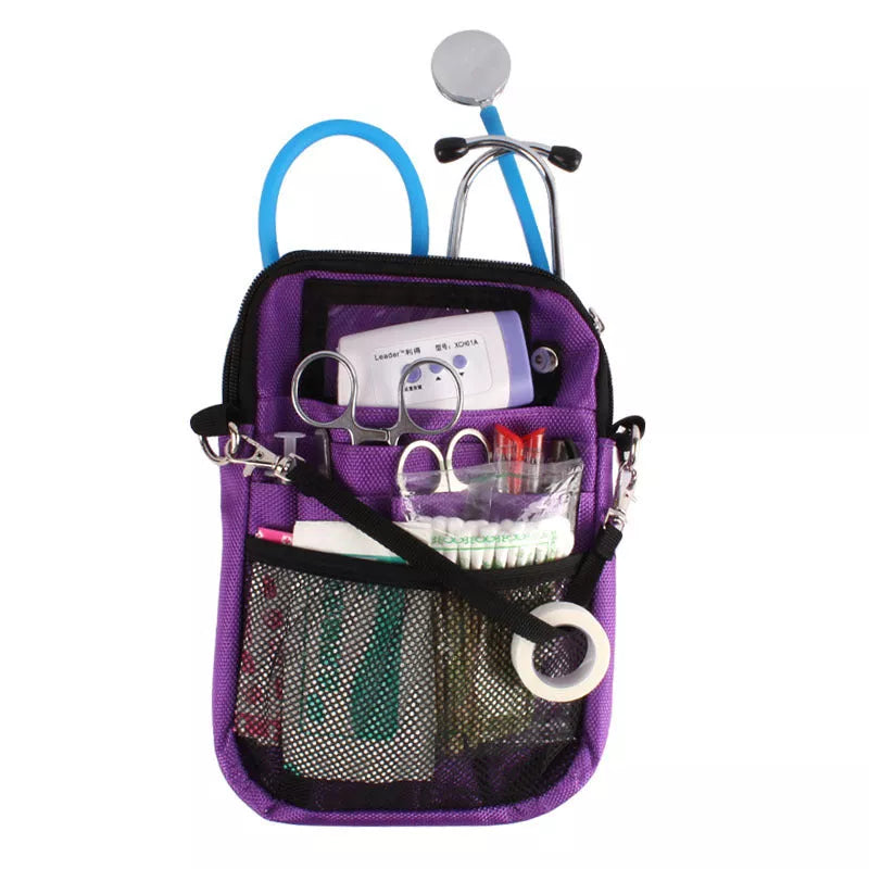 Medical staff waist bag in black, purple, navy blue, and silver gray with 15KG capacity