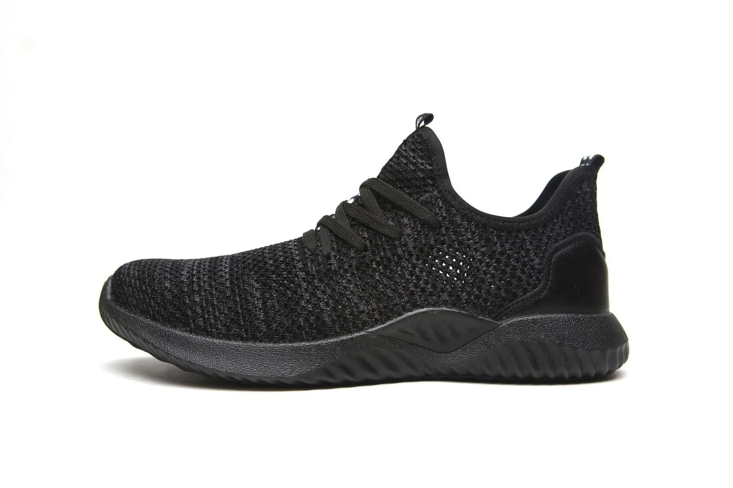 Steel toe cap safety shoes in black with EVA sole for shock absorption and anti-static features