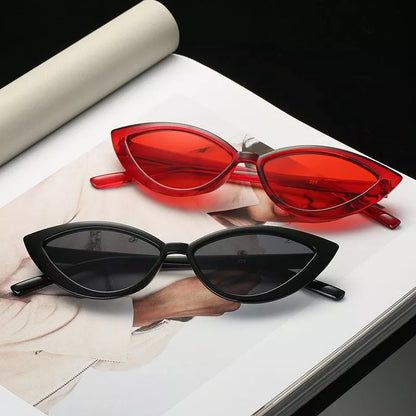 Cat eye sunglasses in various colors with UV protection and lightweight PC frame