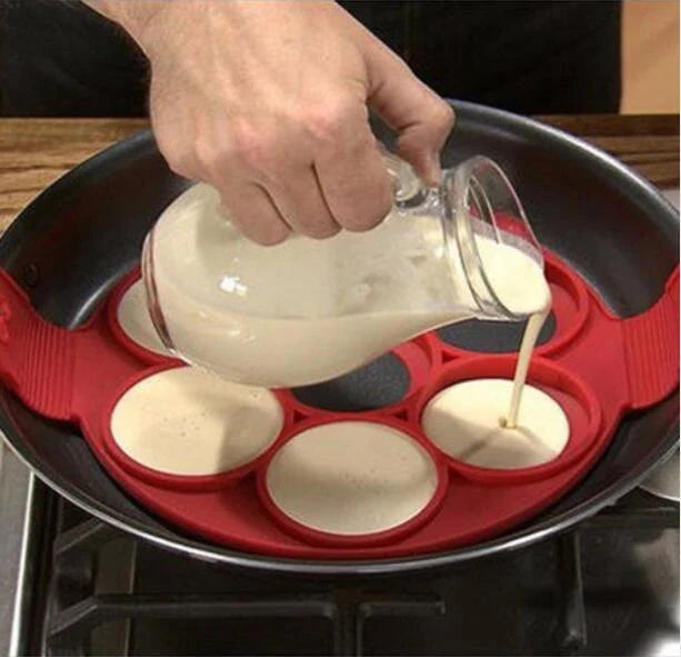 Silicone Pancake Maker in various shapes and colors for easy, mess-free pancake making