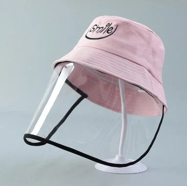 Kids Anti-spitting Protective Hat with transparent PVC shield for clear visibility and protection