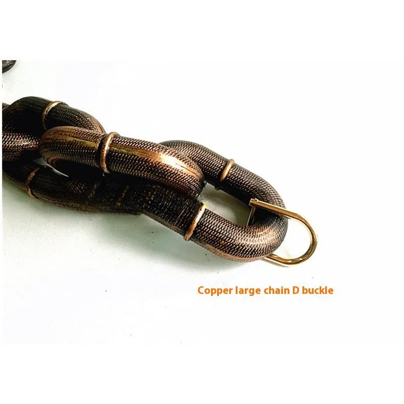 Plastic-coated iron chain dog leash in antique silver colour with D-ring connection