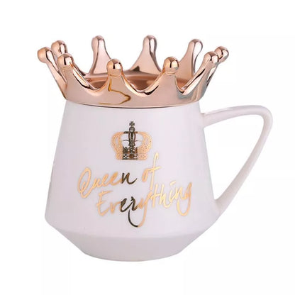 Crown Creative Mug with Christmas theme, ceramic body, and wooden accents