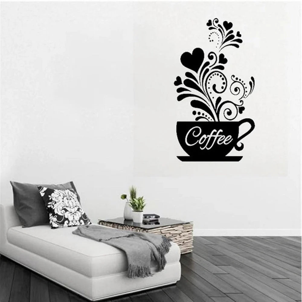 Elegant floral wall decal with a vibrant flower pattern to beautify kitchen walls