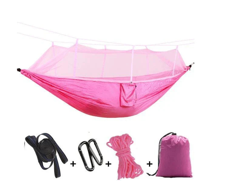Hhomeenjoy Lightweight Outdoor Parachute Hammock with Mosquito Net