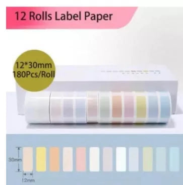 Pure color label thermal paper rolls for home and office organization