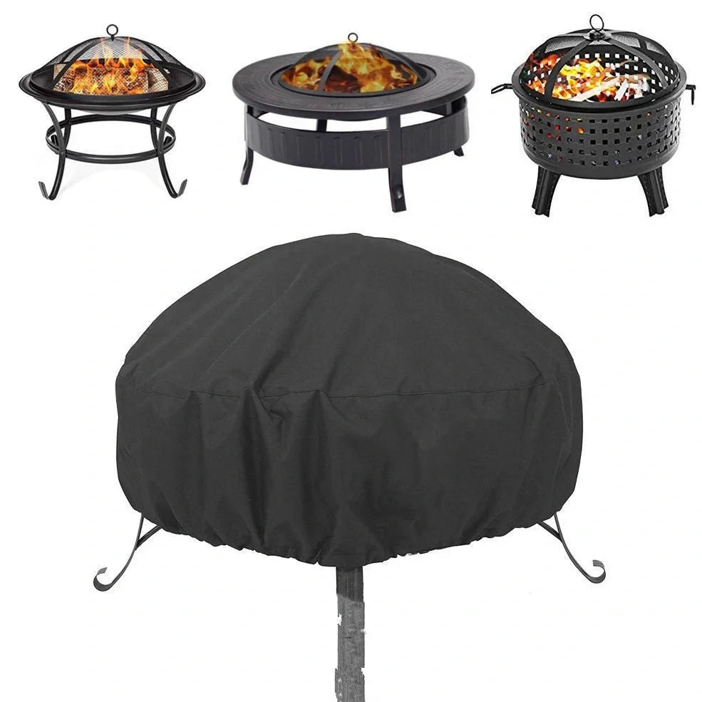 Oxford cloth dust cover for outdoor fire pit stove in army green colour with water-resistant fabric