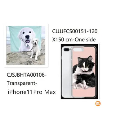 Custom flannel blanket with personalised design beside matching transparent TPU phone case