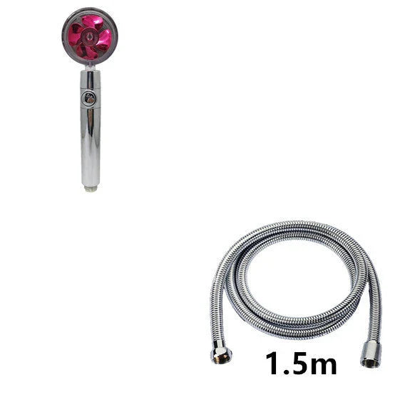 High-Pressure Handheld Shower Head with Turbo Propeller and Cotton Filter for Luxurious Spa-Like Shower Experience