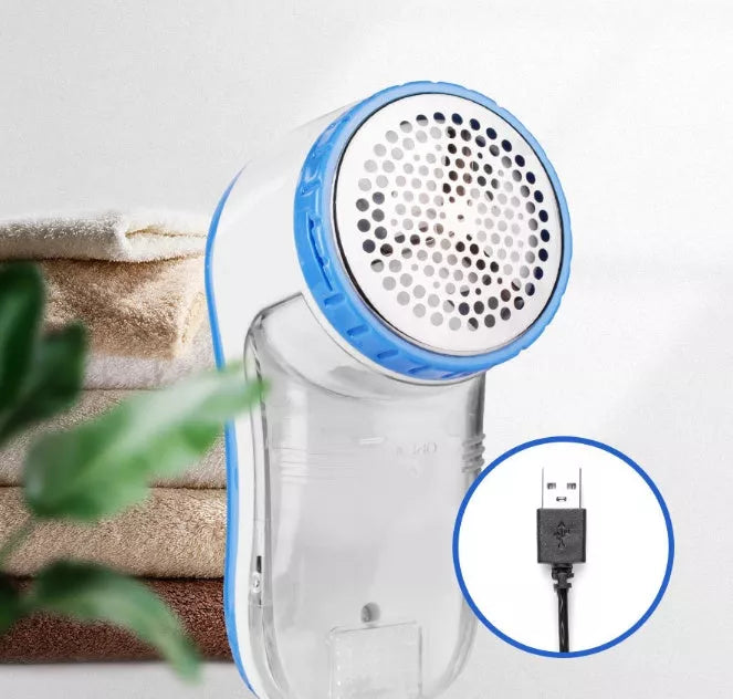 High-power fabric shaver with USB charging and stainless steel blades