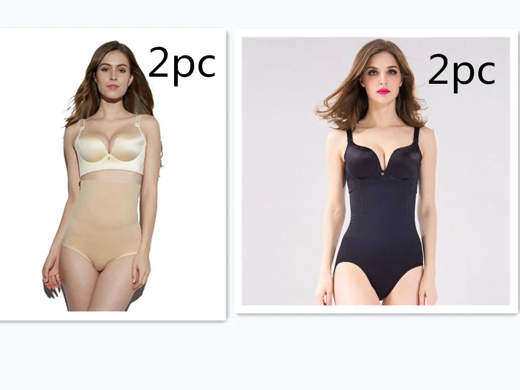Curve-enhancing body shaping pants in various colors and sizes, designed to smooth and sculpt the figure