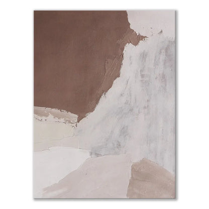Handmade abstract oil painting on canvas in Morandi colours, rolled frameless wall art for living room or bedroom.