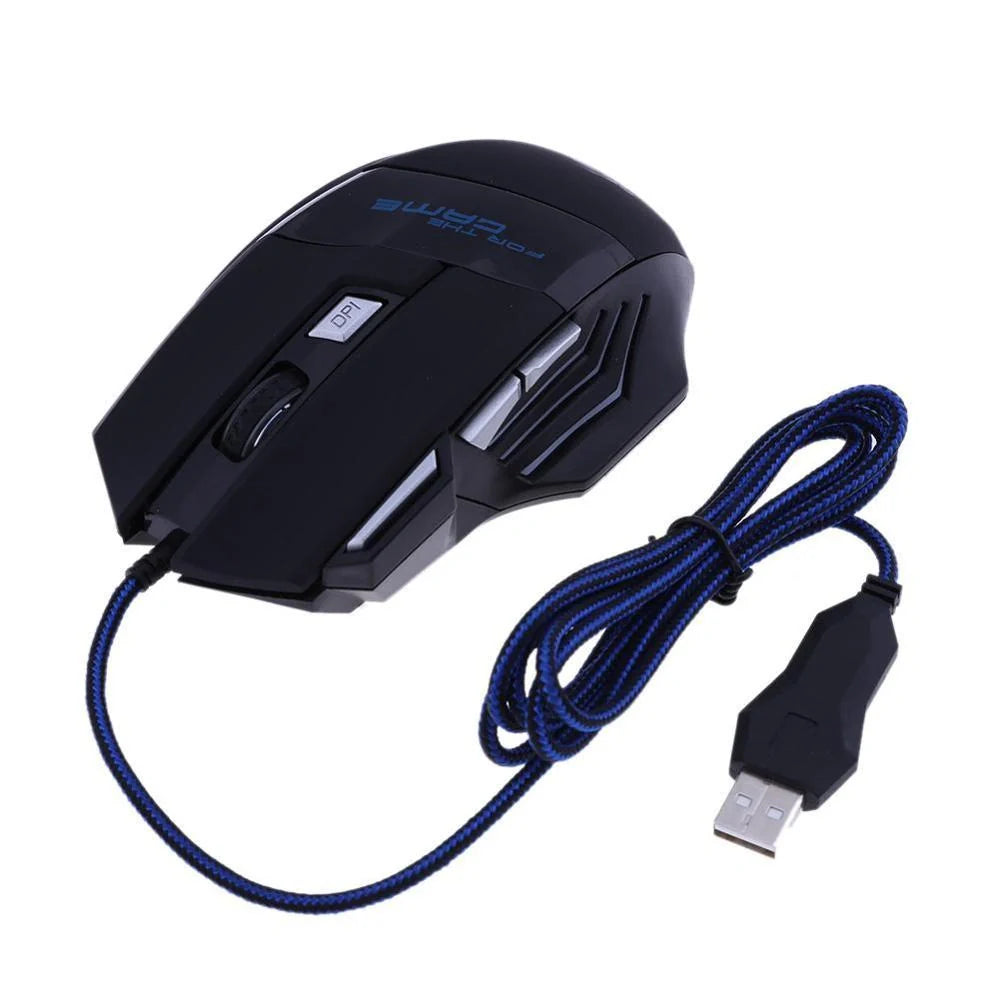 Precision Gaming Mouse with 7-Color LED Backlighting and 5500 DPI Optical Sensor for Immersive PC and Laptop Gaming