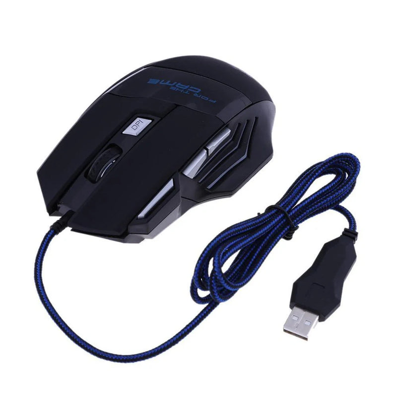 Hhomeenjoy Precision Gaming Mouse with 7-Color LED Backlighting and 5500 DPI Optical Sensor