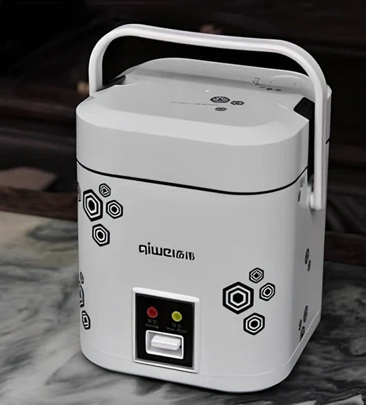 Kiwi MF-12A mini electric cooker with 1.2 litre stainless steel pot and compact 22cm width design