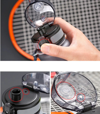 500ML leak-proof sports water bottle in red, blue, green, and grey