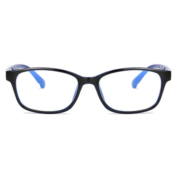 Anti-Radiation Glasses PC Full Frame Flat Mirror Unisex Oval Face Anti-Blue Light Glasses for Online Lessons Blue Grey Red