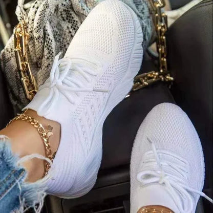Stylish knit sneakers in various colors for active women, featuring a lightweight, breathable, and comfortable design.
