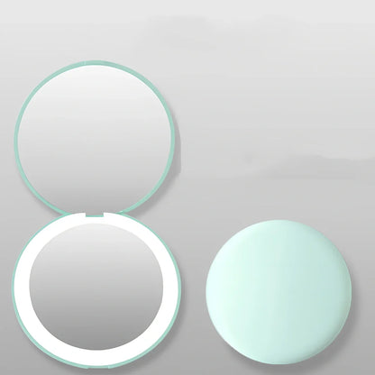 Mini LED makeup mirror with dual magnification and 80 LED lights in compact 90mm design
