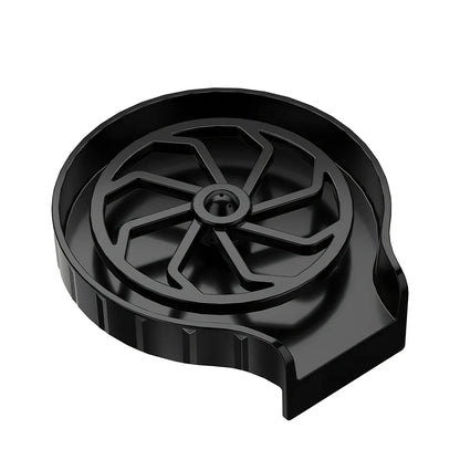 Embedded bar counter cup washer with seven stainless steel nozzles in black ABS housing