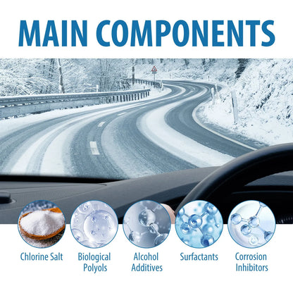 Pack of 20 car windscreen deicing effervescent tablets on a frozen car window