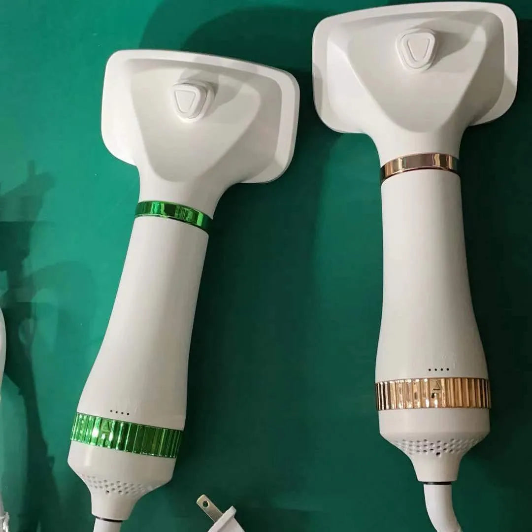 Pet hair dryer and grooming comb tool with adjustable temperature settings for dog and cat grooming