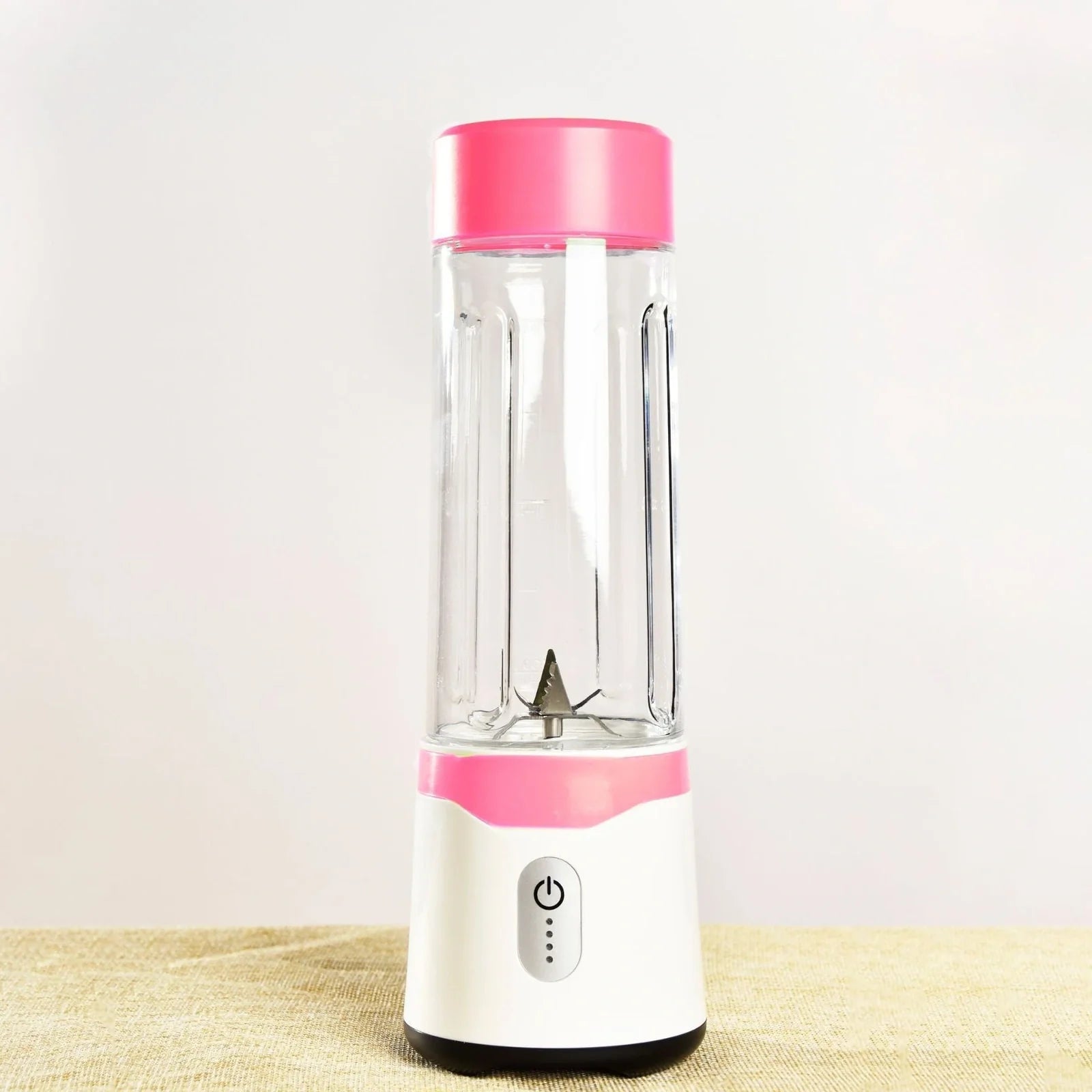 USB portable juicer blender in light green with 400mL cup and stainless steel blades