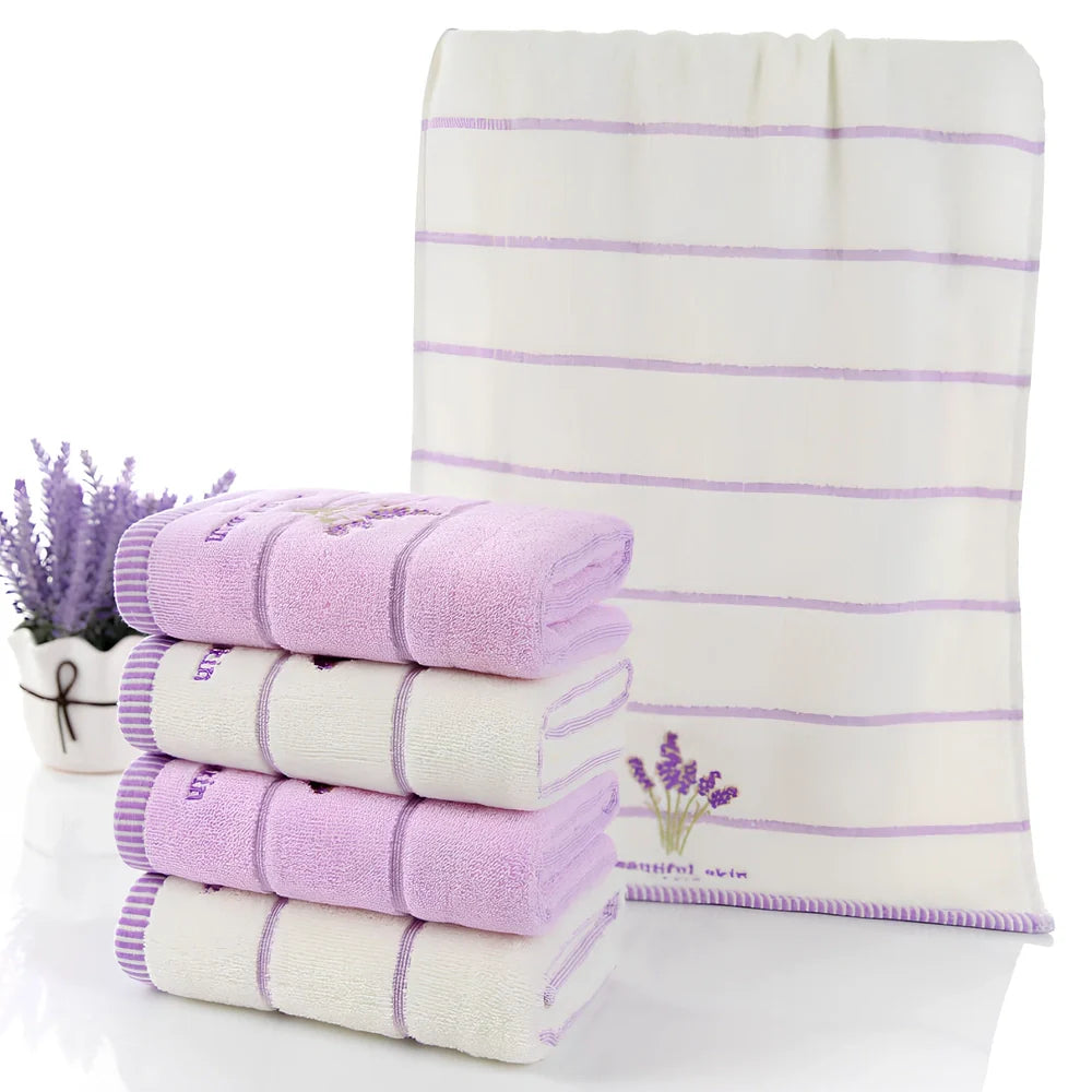 Pure cotton embroidered face towel with detailed 32-strand patterns measuring 34x74cm