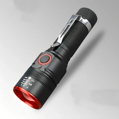 LED torch with dimming switch and constant voltage technology for reliable illumination