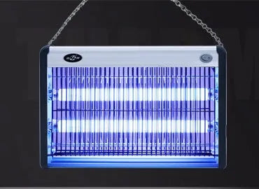 Electric mosquito killer lamp with ultraviolet light for indoor fly and mosquito control.