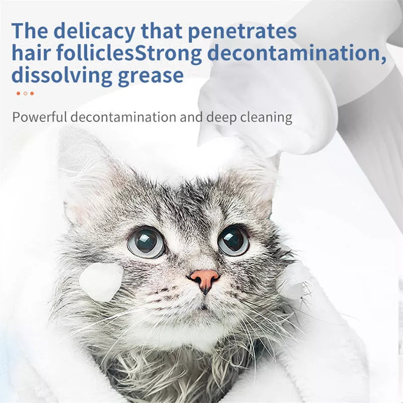 Automatic foaming pet bath brush with soap dispenser for dogs and cats