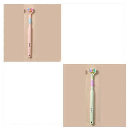 Soft Bristle Tri-Angle Toothbrush with customizable features for deep cleaning and travel convenience