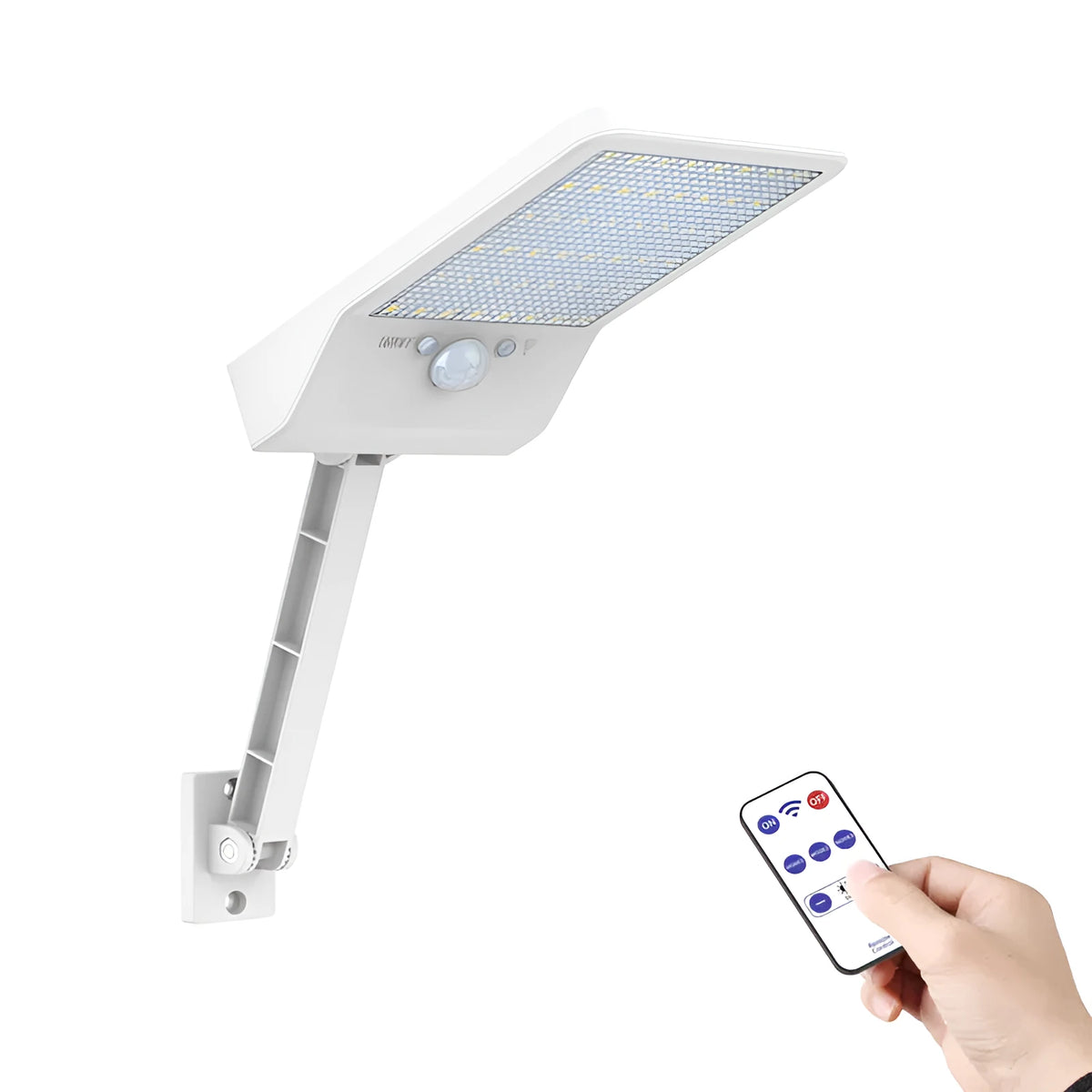 Outdoor sensor wall light in black or white with IP65 rating, 8W white LED, and 48LED style option for garden or patio.