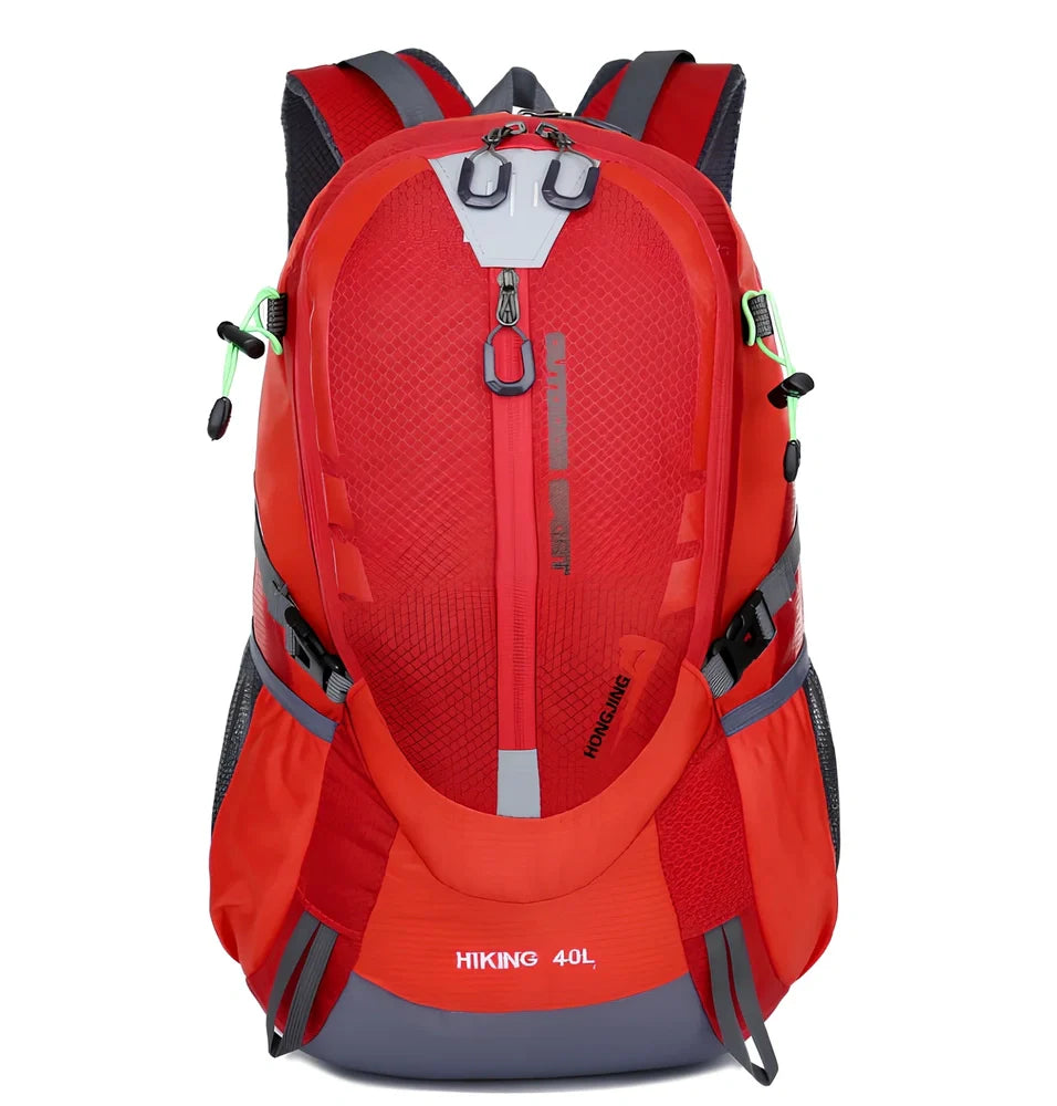 16-inch mountaineering backpack in multiple colours with double shoulder straps and open pocket