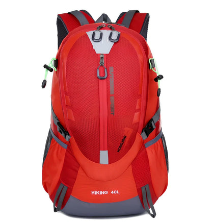 16-inch mountaineering backpack in multiple colours with double shoulder straps and open pocket