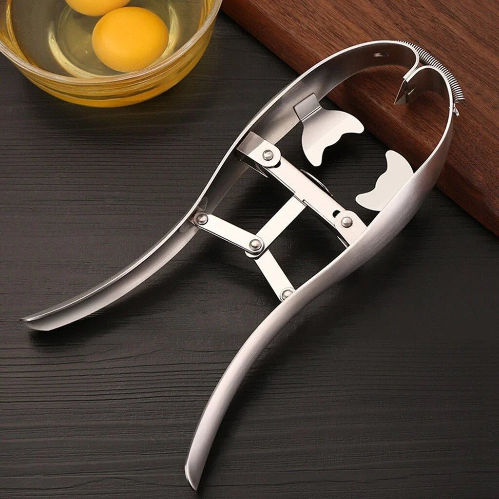 Premium stainless steel egg separator and cracker tool for effortless egg prep in the kitchen