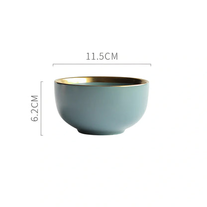 Nordic porcelain tea bowl in soft blue with celadon glaze, 10cm diameter holds 300ml for steady tea warmth