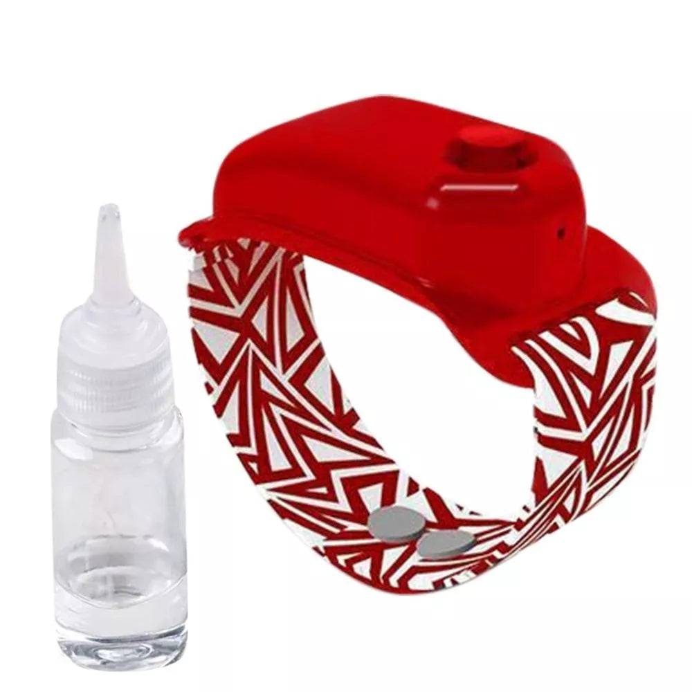 Hand sanitizer bracelet in various colors with portable dispenser for easy hygiene access