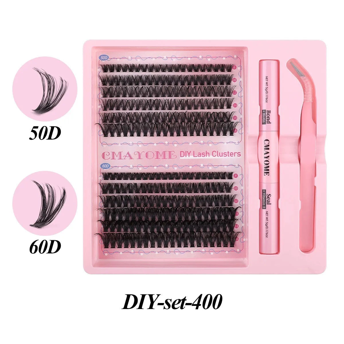 DIY single cluster false eyelashes showing individual artificial fibre clusters for custom placement