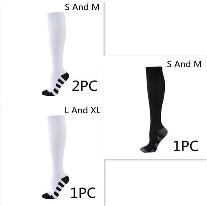 Athletic compression socks with three-bar design for men and women