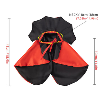 Red polyester Halloween costume cloak for a cat or small dog