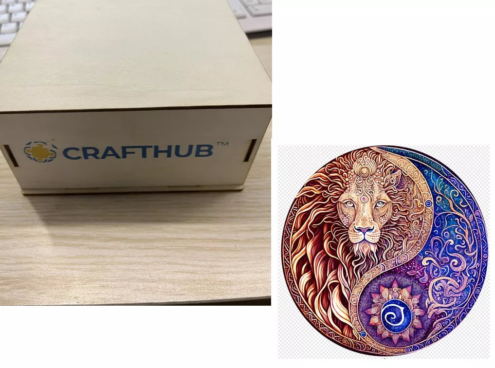 Animal Puzzle Craft Hub A3 Size Wooden Box for puzzle storage and organization