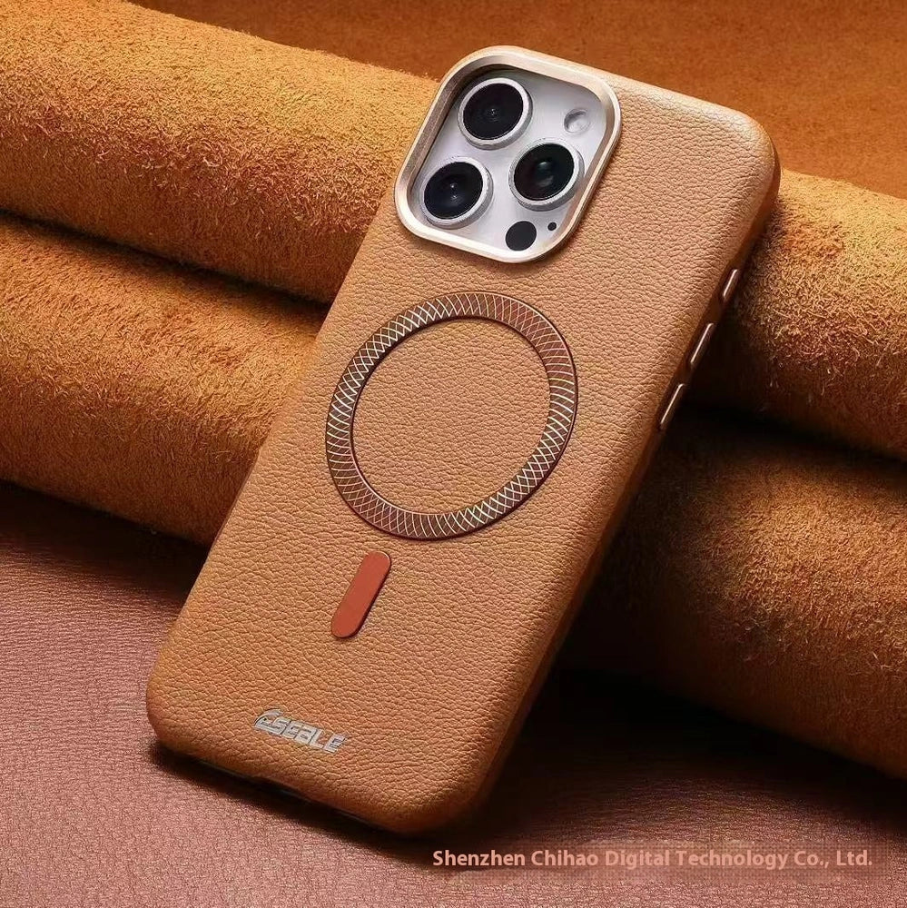 Triangle shield magnetic suction phone case in black with shockproof protection for iPhone