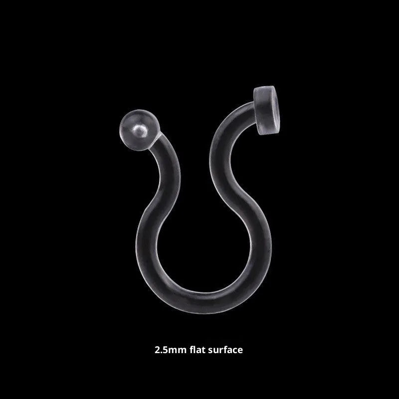 Transparent U-shaped plastic resin ear clip converter for stud earrings, unisex, single piece