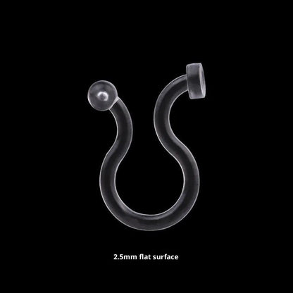 Transparent U-shaped plastic resin ear clip converter for stud earrings, unisex, single piece