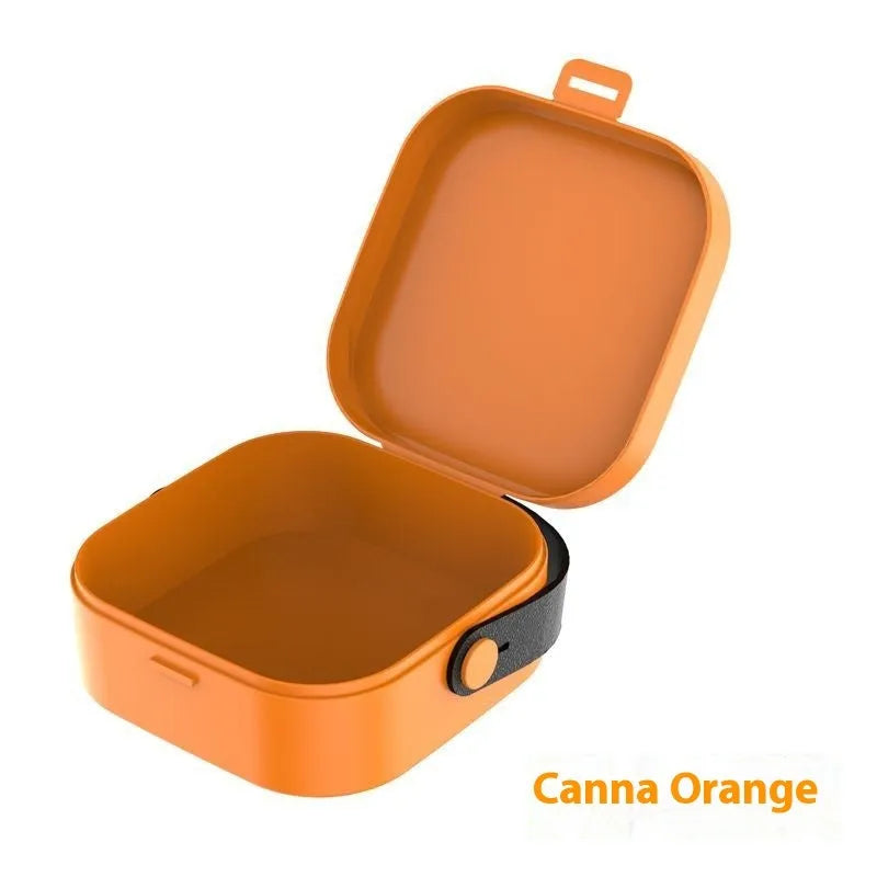 Multifunctional portable storage box for cables in Matcha Green colour with cover, dimensions 16.5cm x 11cm x 6cm