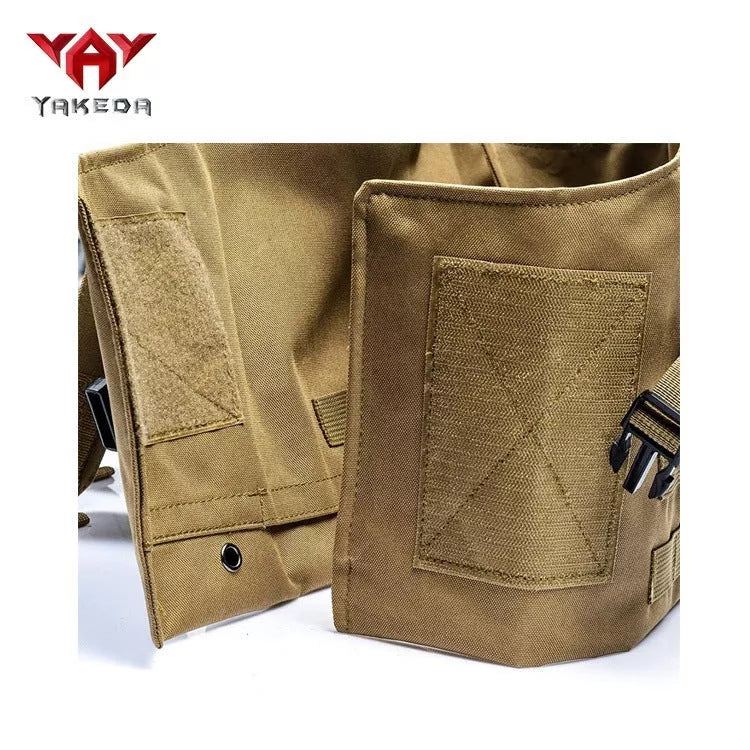 Military Fan Tactical Vest in black and mud colors for outdoor training and activities