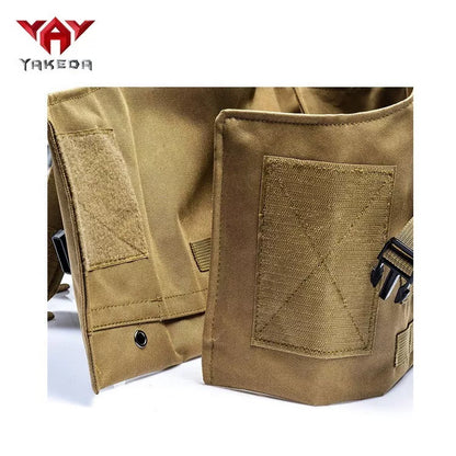 Military Fan Tactical Vest in black and mud colors for outdoor training and activities