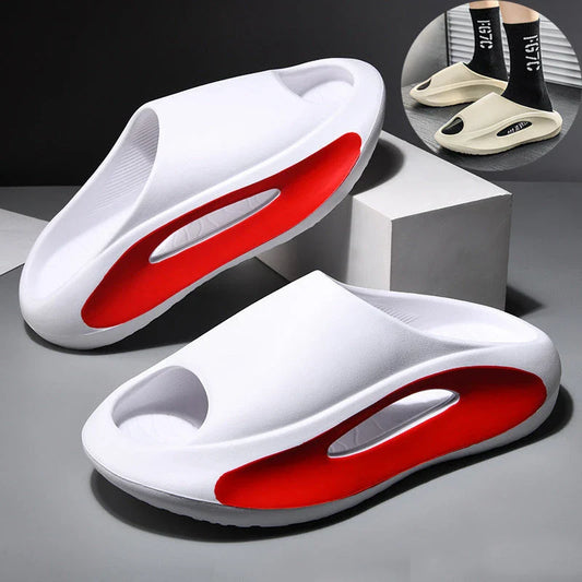 Stylish and comfortable unisex slippers with a unique hollow design, perfect for summer beach and casual wear